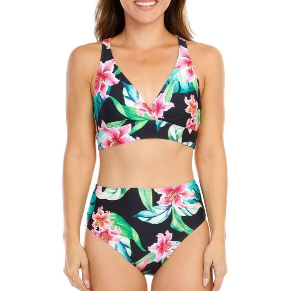 NEXT 2pc Women's M Keoki Palms 25 min Sports Bra Swim Top + High Rise Bikini NWT - Picture 2 of 16